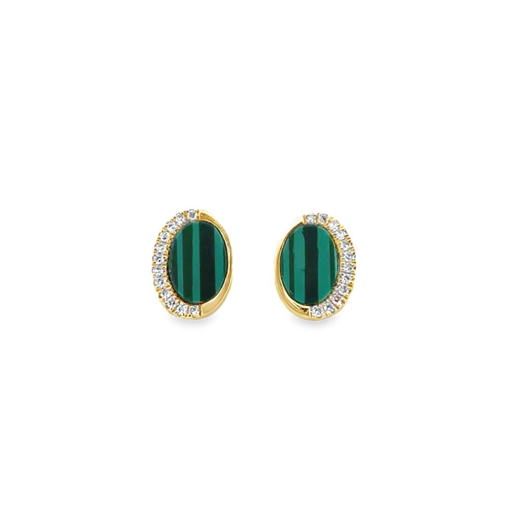 14k malachite selling earrings