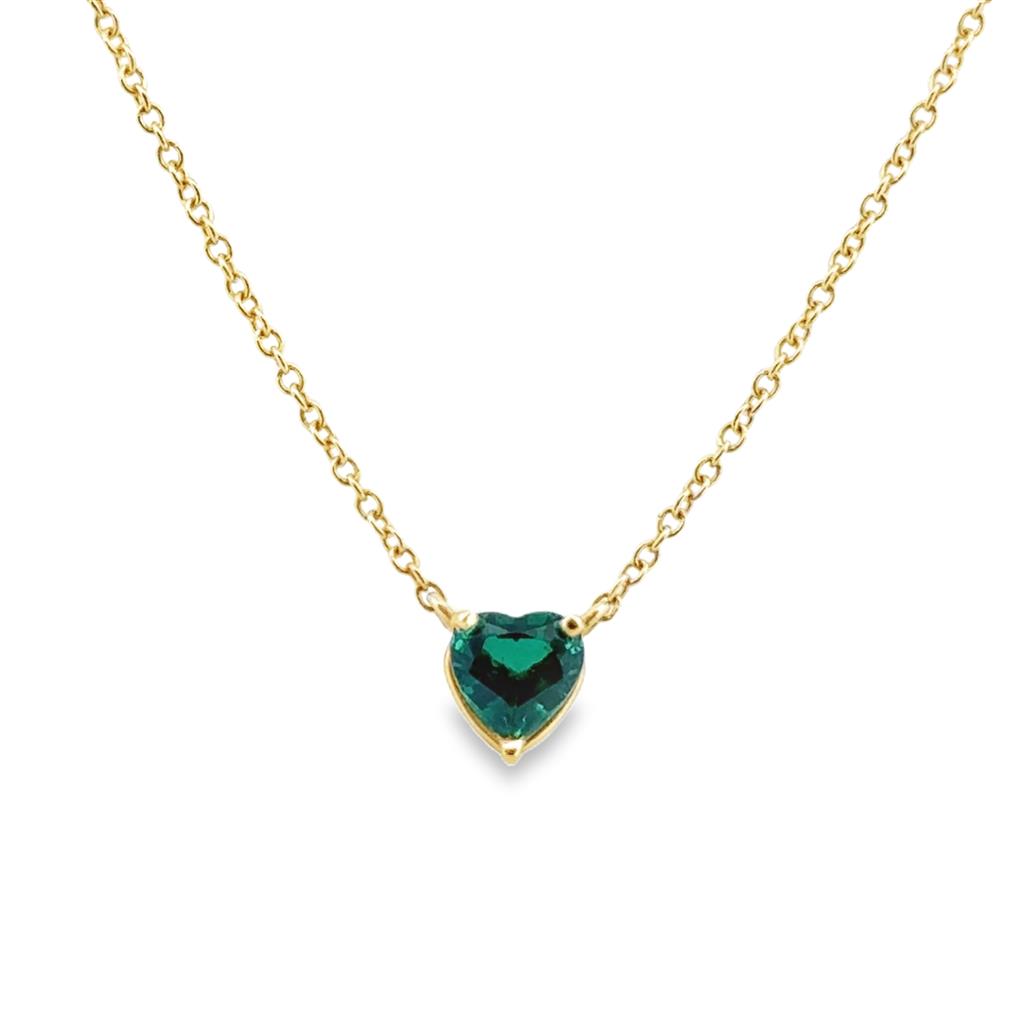 18kt yellow gold high quality green pendant necklace