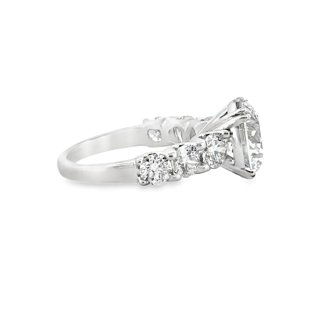 3.72 CT Round Brilliant Diamond Engagement Ring in Platinum – GIA Certified