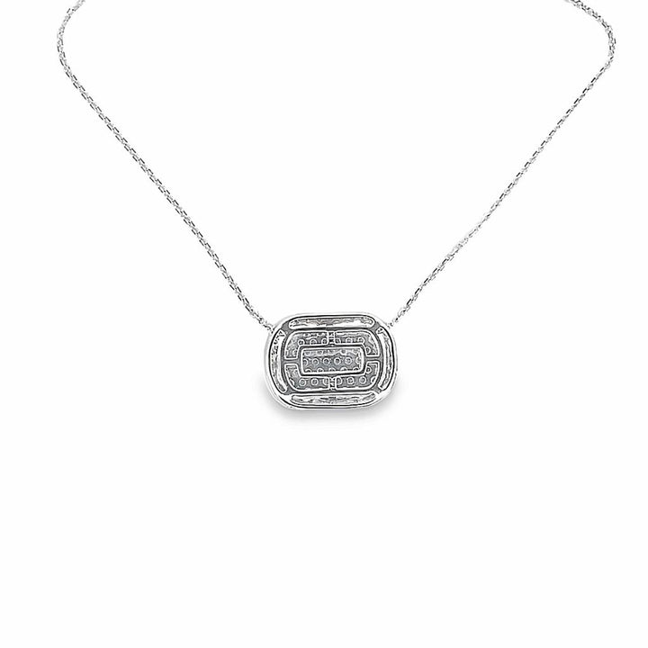 0.75 CTW Diamonds 14K White Gold Pavé Set Diamond Pendant Necklace