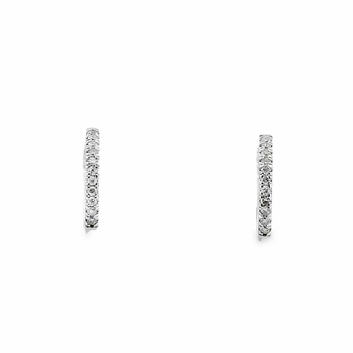 0.09 CTW Round Diamond 14K White Gold 12mm Earrings