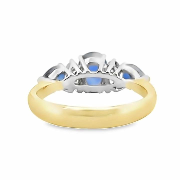 1.84 CTW Sapphire and Diamond 18K Yellow and White Gold Ring