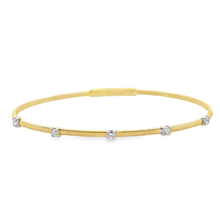 0.28 CTW Diamond Flexible Bangle Bracelet, 14K Yellow Gold