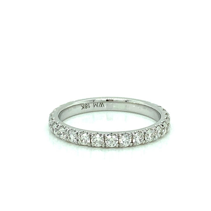 0.75 CTW Round Diamonds 18K White Gold Wedding Band