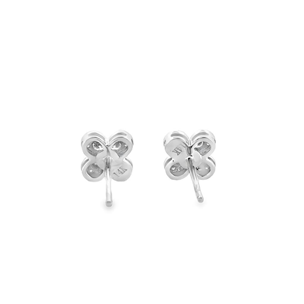 1.20 CTW Diamond Platinum Floral Stud Earrings – 7.5mm