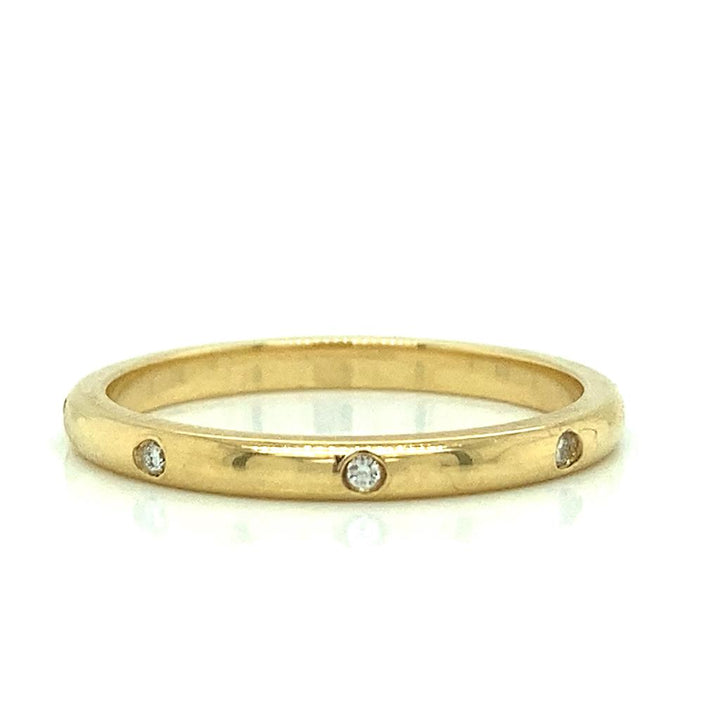 0.06 CTW Round Diamonds 18K Yellow Gold 1.8mm Width Band