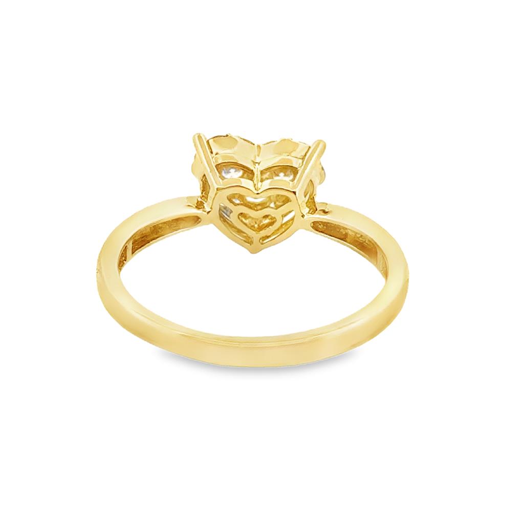 0.41 CTW Diamond 18K Yellow Gold Heart Ring