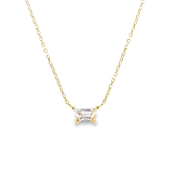 0.48 CT Trapezoid Diamond Necklace in 14K Yellow Gold