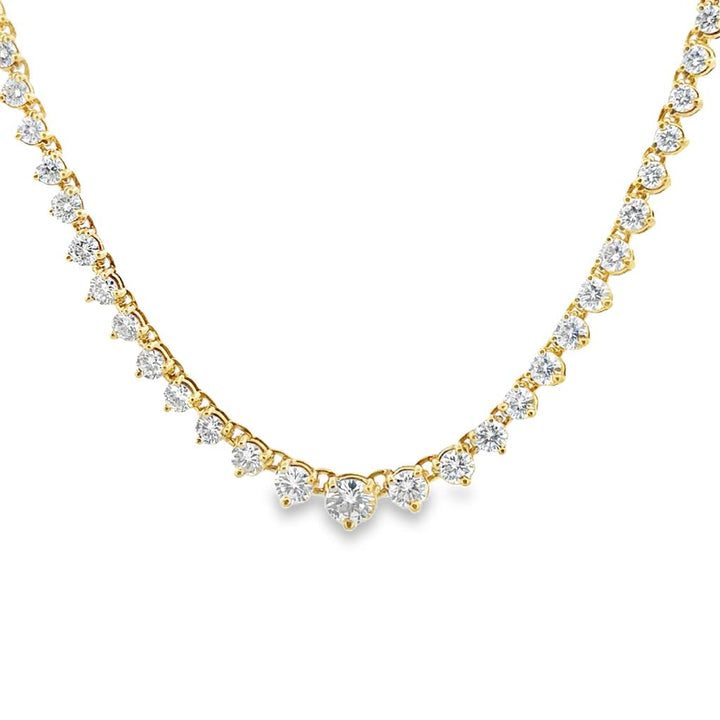 8.78 CTW Diamond Riviera Necklace in 18K Yellow Gold