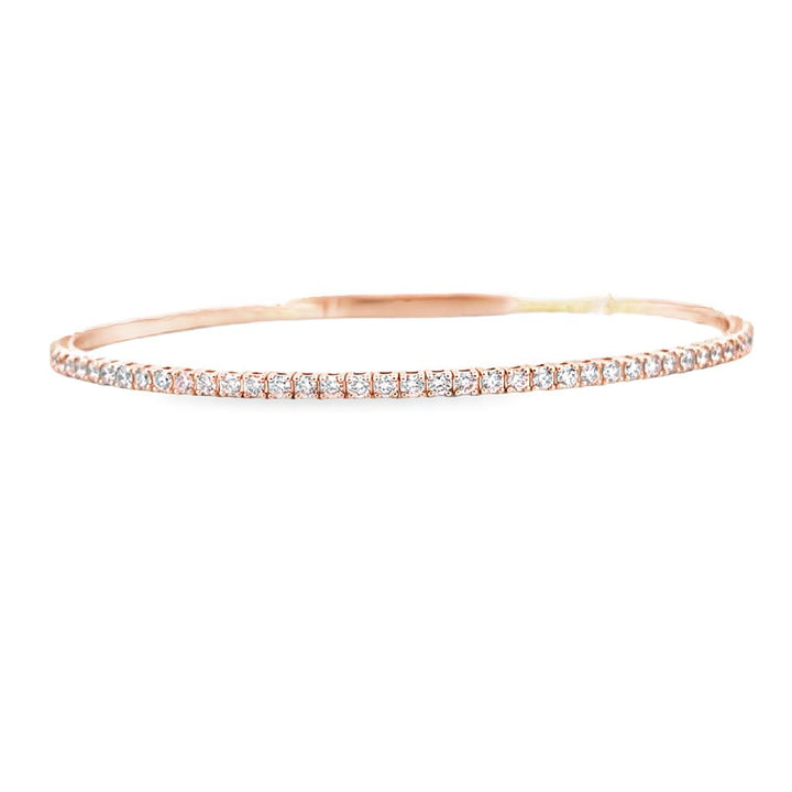 1.00 CTW Diamond Flexible Bangle Bracelet in 14K Yellow Gold