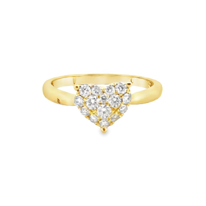 0.41 CTW Diamond 18K Yellow Gold Heart Ring