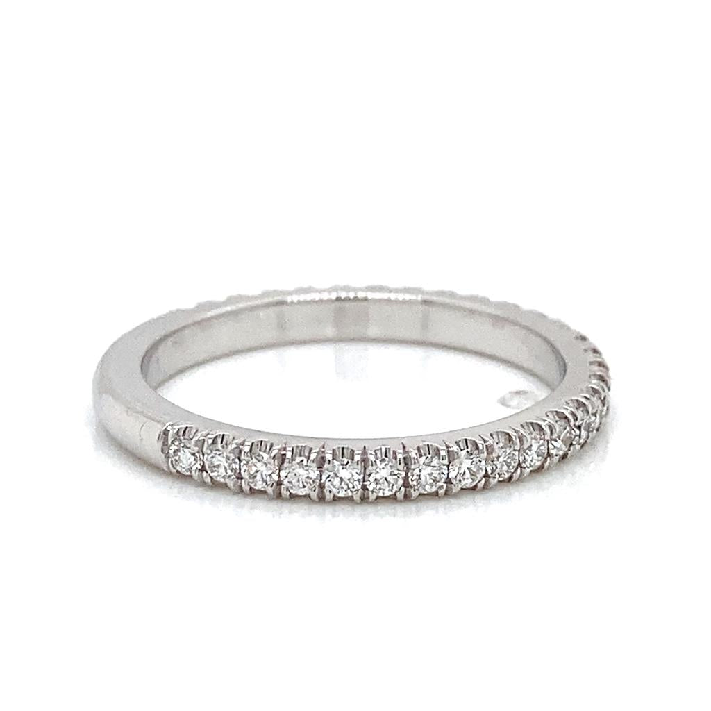 0.44 CTW Round Diamond 18K White Gold Wedding Band