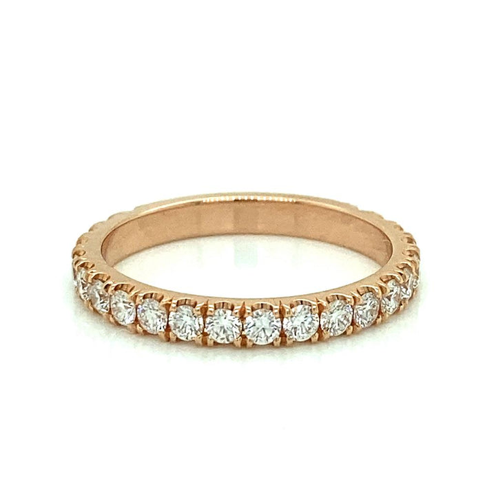 0.75 CTW Round Diamonds 18K Rose Gold Eternity Band