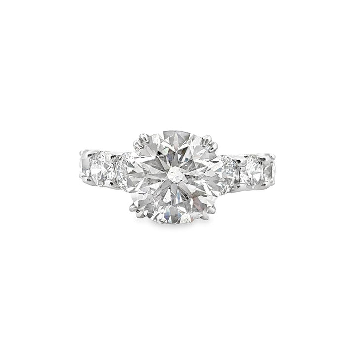 3.72 CT Round Brilliant Diamond Engagement Ring in Platinum – GIA Certified