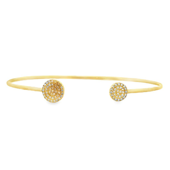 14K Yellow Gold Open Circle Diamond Accent Bracelet