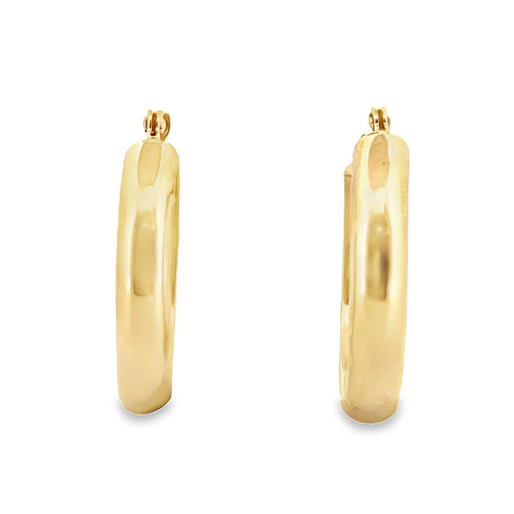 14K Yellow Gold 22mm Hoop Earrings