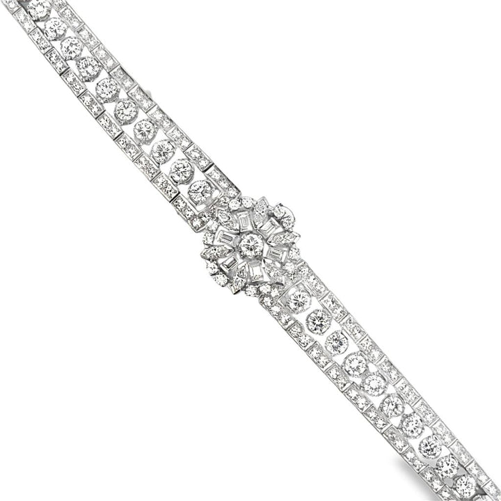 7.71 CTW Diamond Rolex Bracelet in 18K White Gold, 6.5" Long