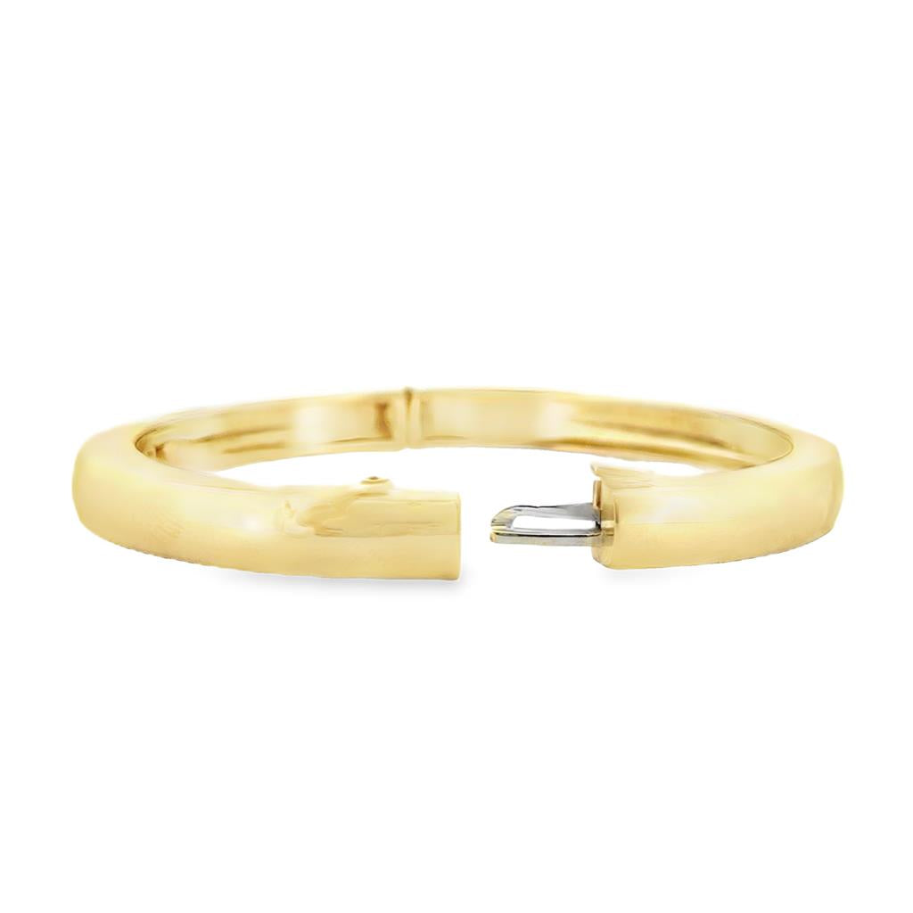 14K Yellow Gold Oval Hinge Bangle Bracelet – 5.5mm Wide