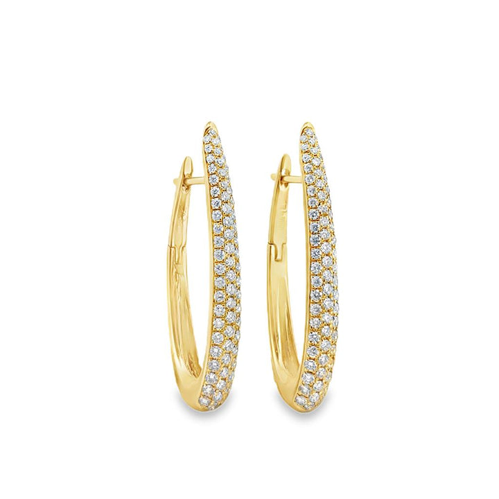 Doves 1.20 CTW Diamond Large Hoop Earrings in 18K Yellow Gold