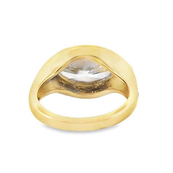 2.38 CT Marquise Diamond Halo Ring in 18K Yellow Gold, GIA Report