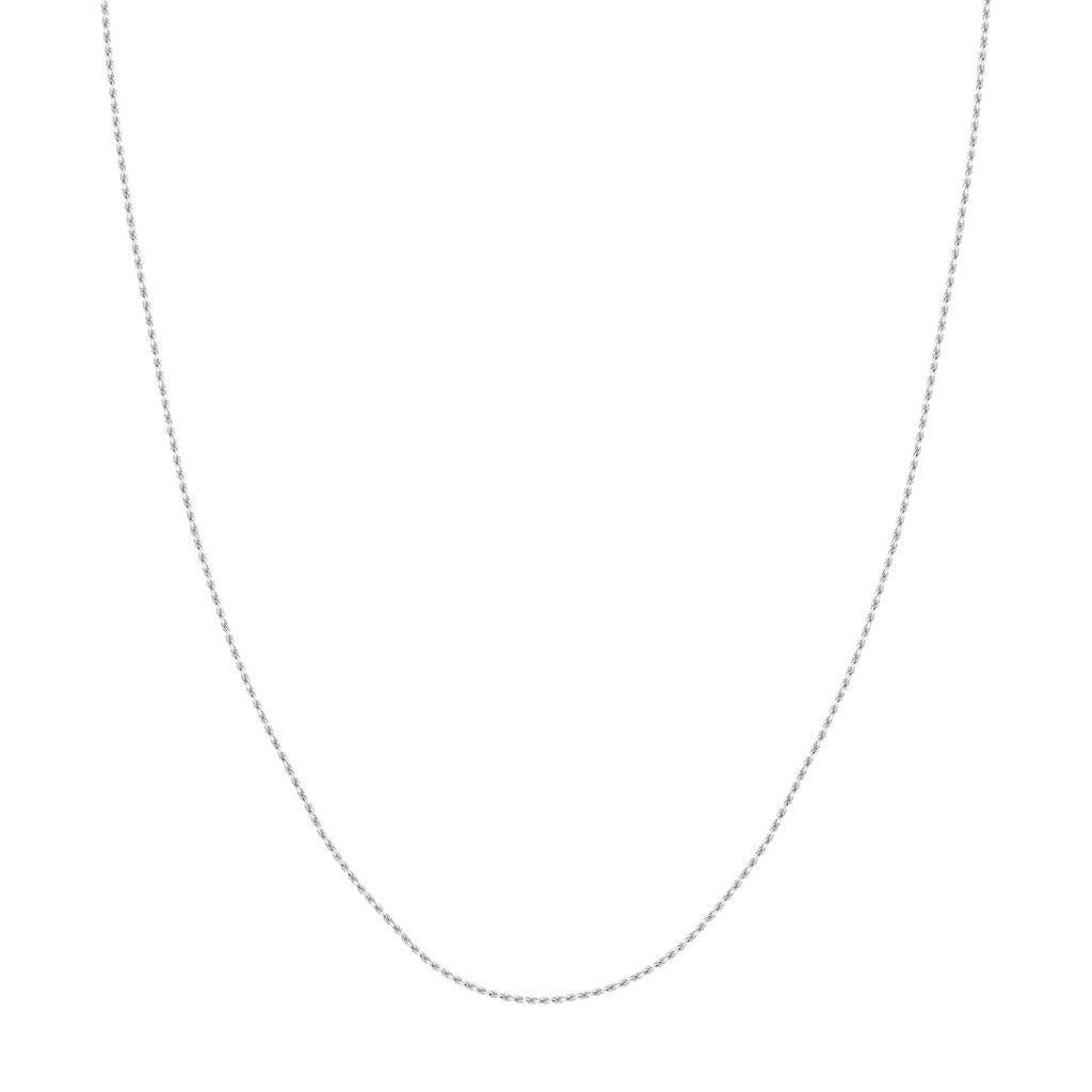 White Gold Diamond Cut Rope Chain