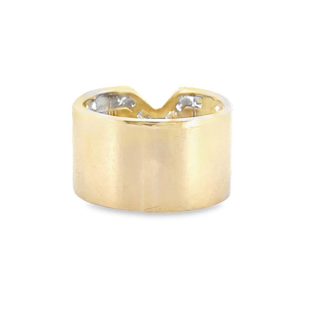 2.50 CTW Diamond Wide Band Ring in 11mm 18K Yellow Gold