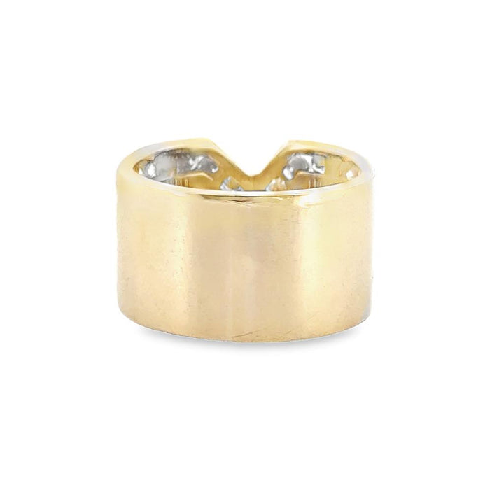 2.50 CTW Diamond Wide Band Ring in 11mm 18K Yellow Gold