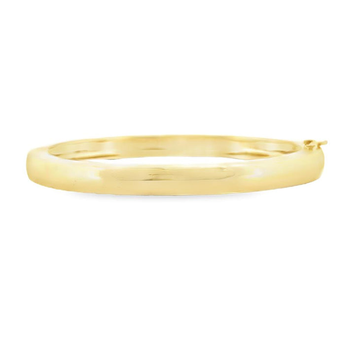 14K Yellow Gold Oval Hinge Bangle Bracelet – 5.5mm Wide