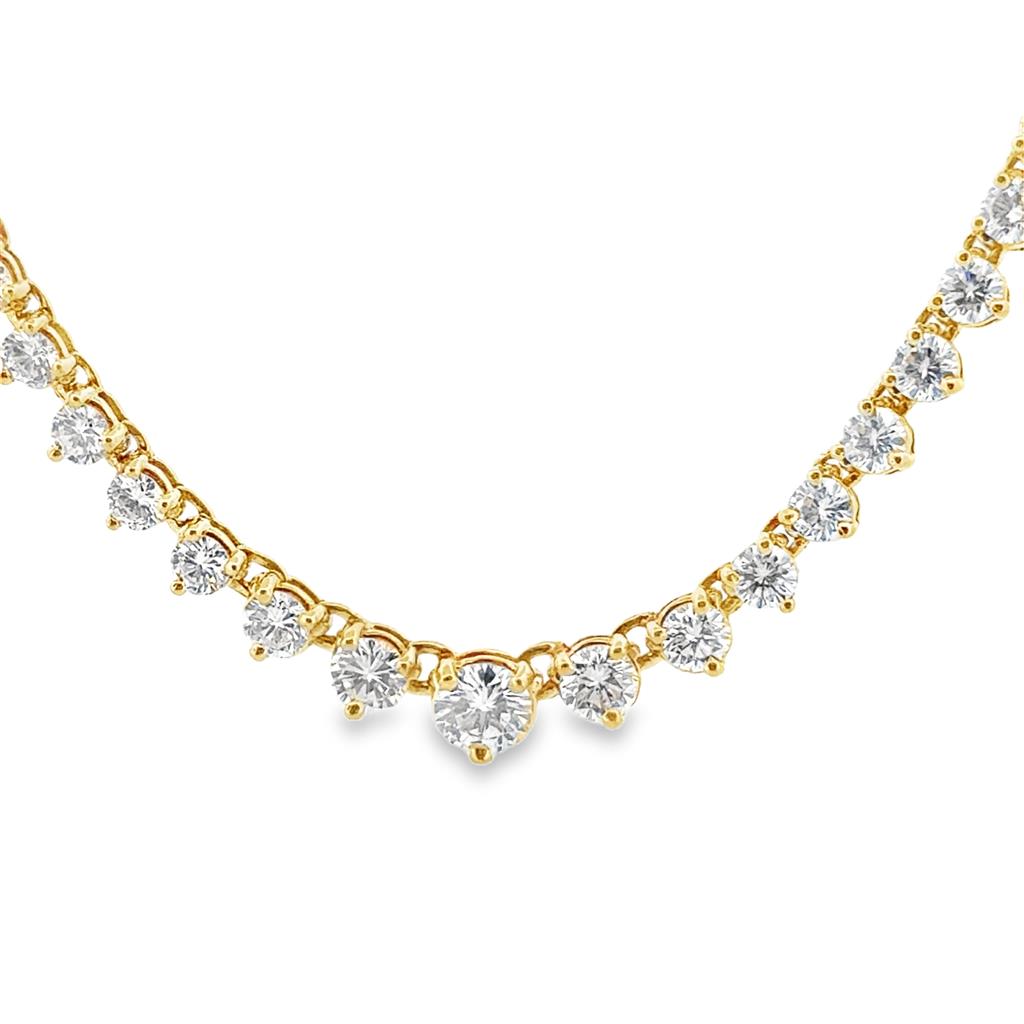 8.78 CTW Diamond Riviera Necklace in 18K Yellow Gold