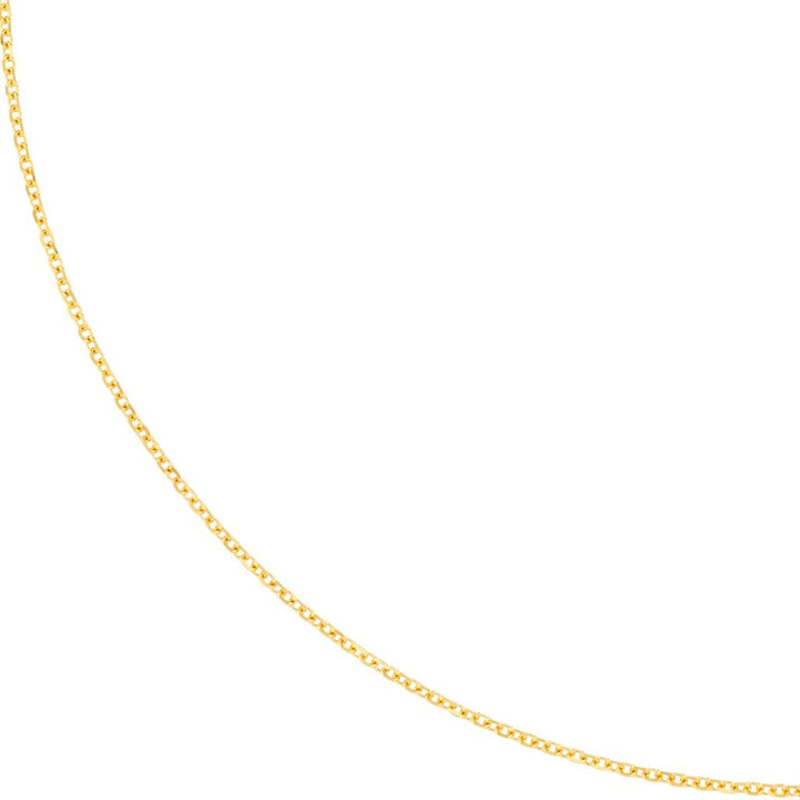 14K Yellow Gold 1.05mm Cable Diamond Cut Link Chain, 18"