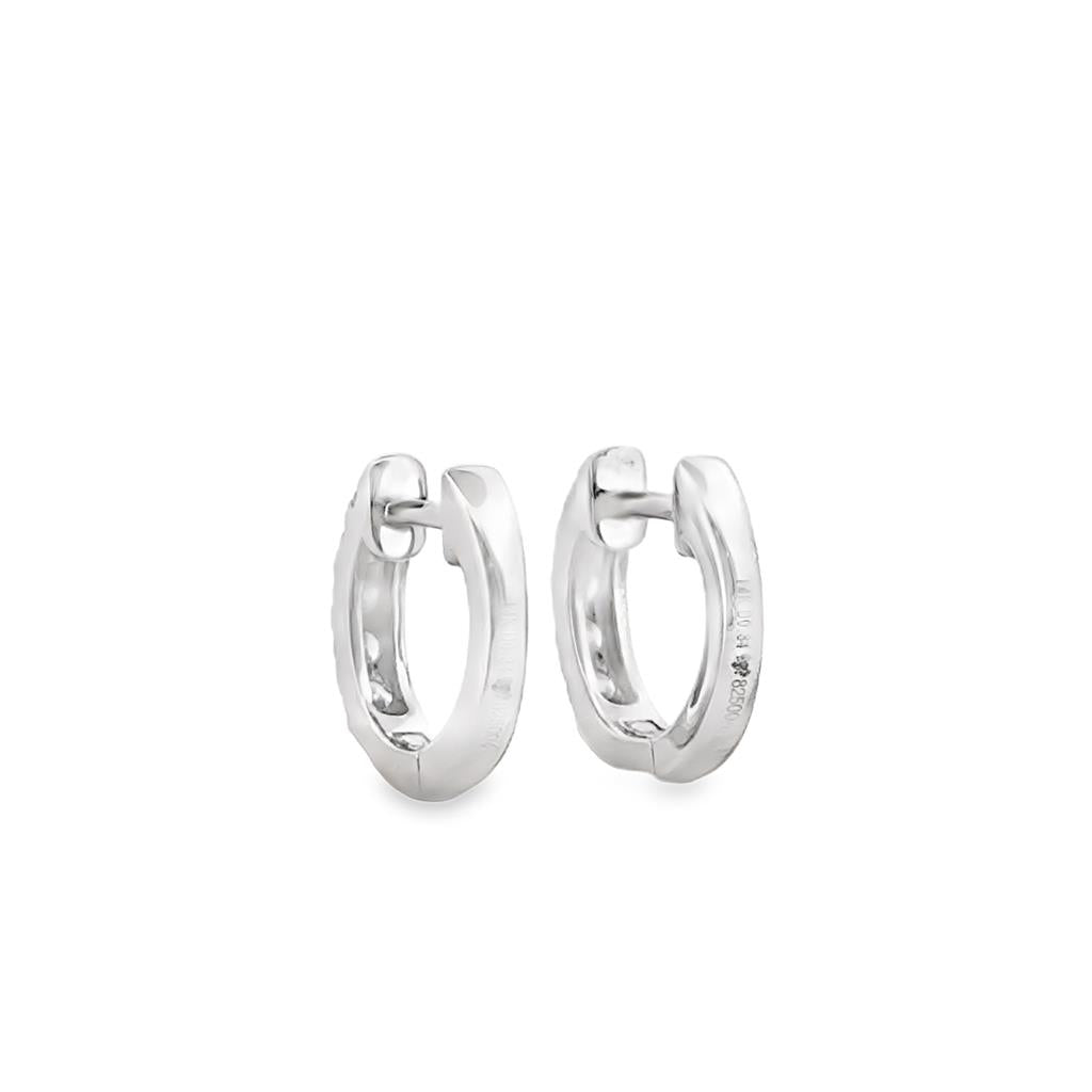 0.33 CTW Diamond 14K White Gold Hoop Earrings