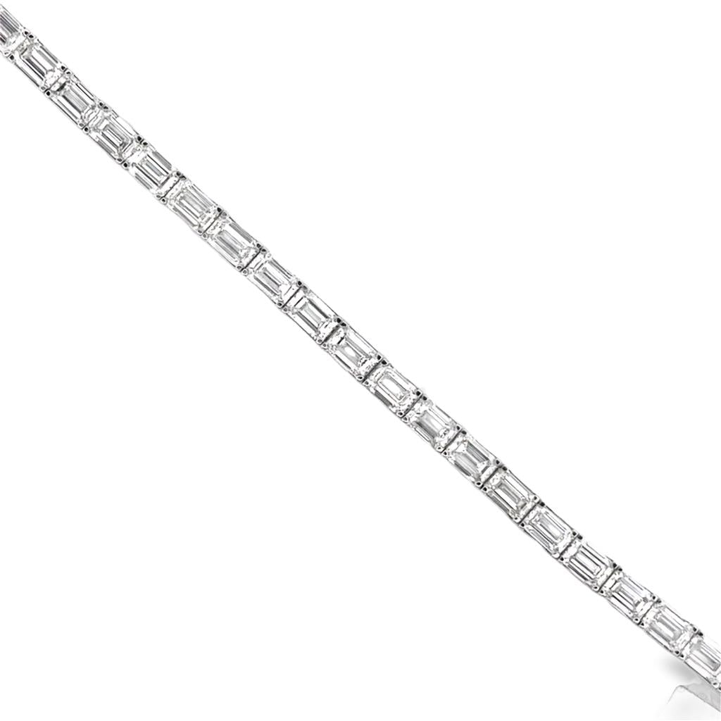 9.31 CTW Emerald Cut Diamond Bracelet in 18K White Gold