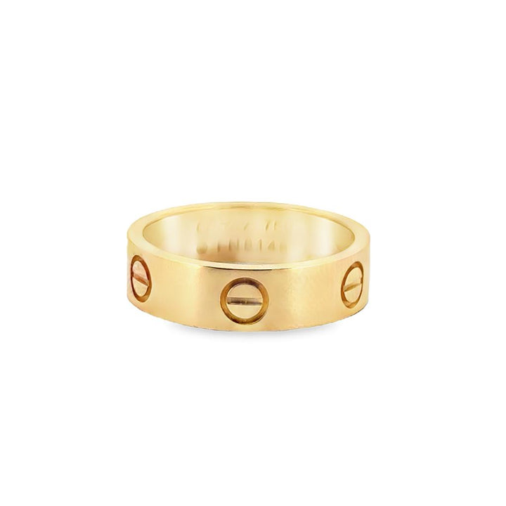 Cartier Love Ring in 18K Yellow Gold – 5.5mm Wide, Size 7 3/4