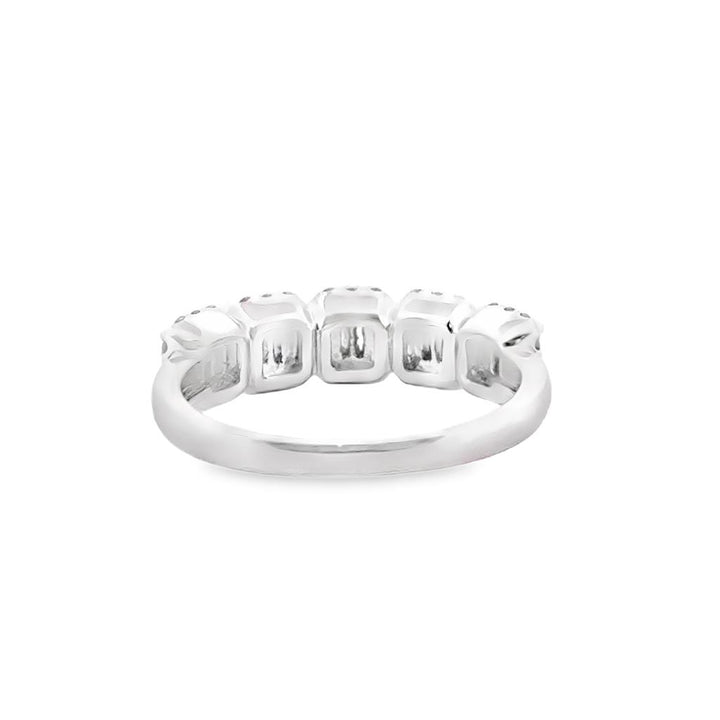 0.67 CTW Round and Baguette Diamond 14K White Gold Ring