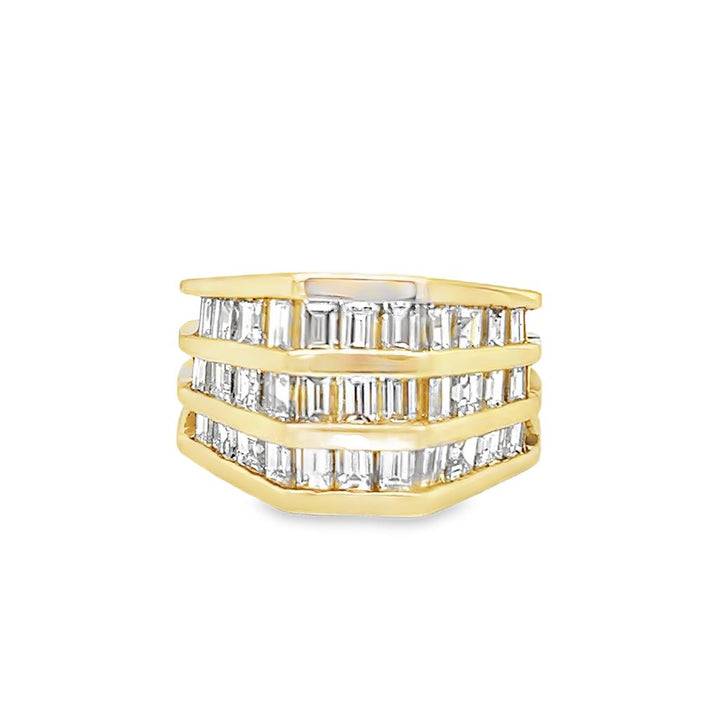 Joe Hess 14K Yellow Gold Ring with 1.25 CTW Baguette Diamonds