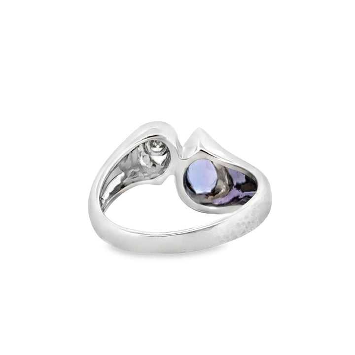 Tanzanite and Diamond Ring in 14K White Gold – Size 7 1/4