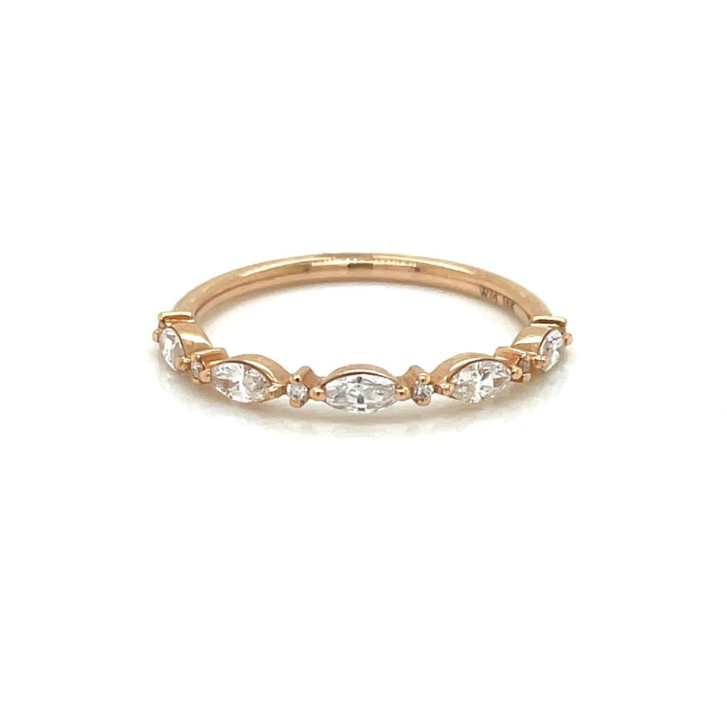 0.38 CTW Marquise and Round Diamond 14K Rose Gold Ring