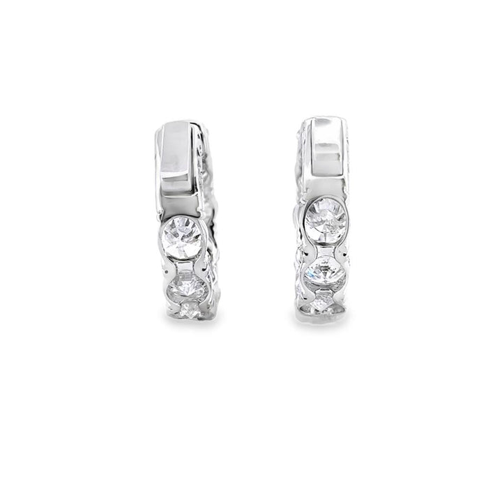 8.24 CTW Inside-Out Diamond Hoop Earrings in 14K White Gold