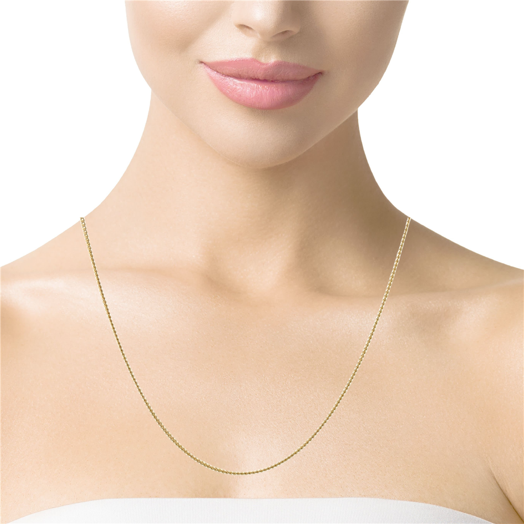 14K Yellow Gold Mini Curb Chain – 20" Length