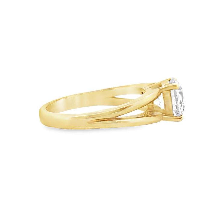 Semi-Mount Diamond 18K Gold Split Shank Engagement Ring