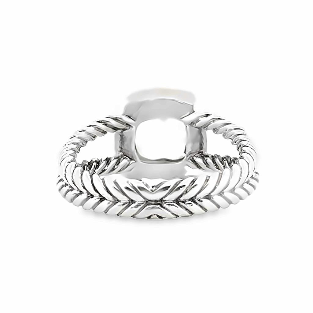 David Yurman Petite Albion Ring with Prasiolite and Diamonds in Sterling Silver