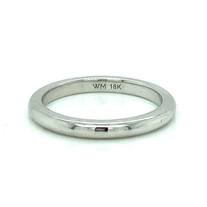 18K White Gold Wedding Band 2.20mm Width