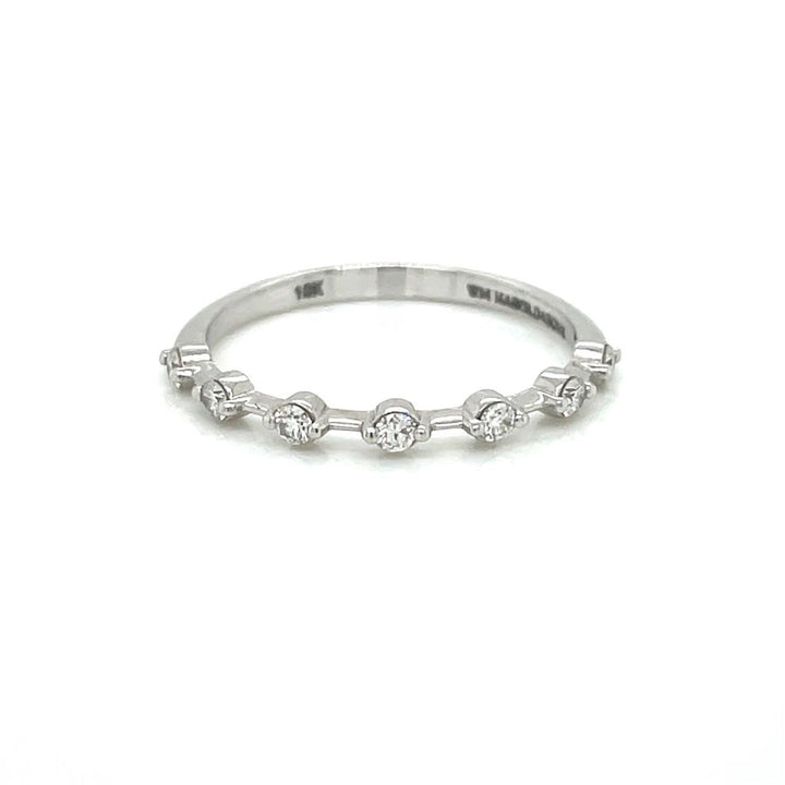 0.17 CTW Round Diamond 18K White Gold Band