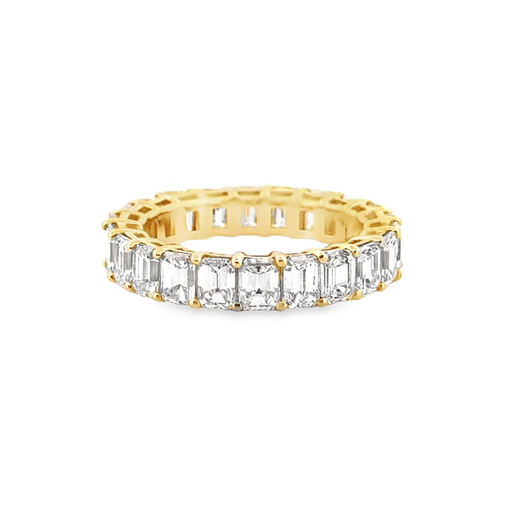 5.35 CT Emerald Cut Diamond Eternity Band in 18K Yellow Gold