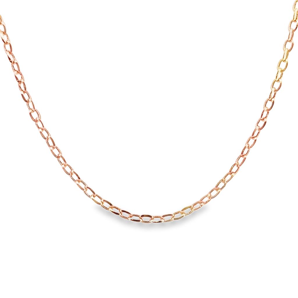 Oval Link Necklace in 18K Yellow Gold, 4mm x 3mm Link Size