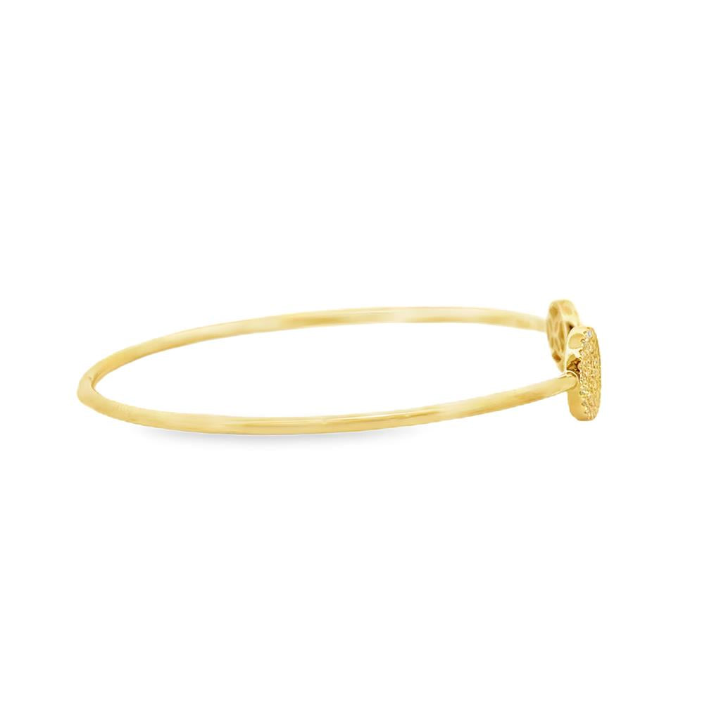 14K Yellow Gold Open Circle Diamond Accent Bracelet