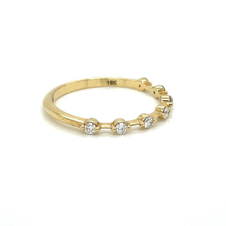 0.17 CTW Round Diamond 18K Yellow Gold Wedding Band