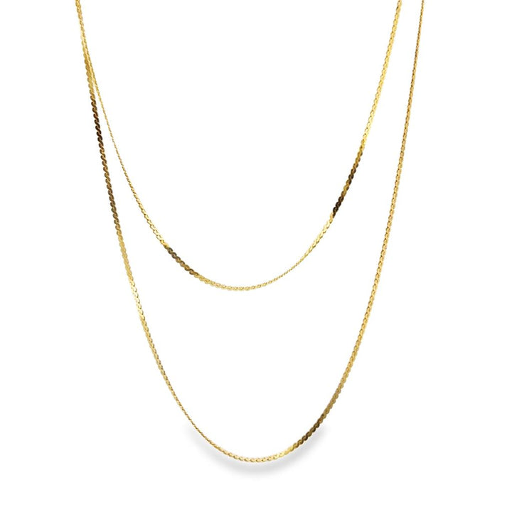 14K Yellow Gold 30" Flat Twisted Style Chain with Sleek Polished Finish