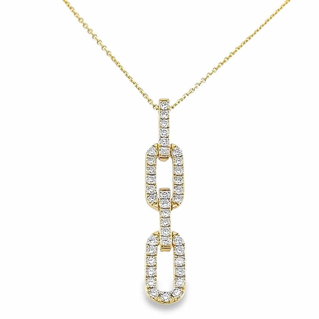 1.00 CTW Diamond 14K Yellow Gold Chain Link Necklace