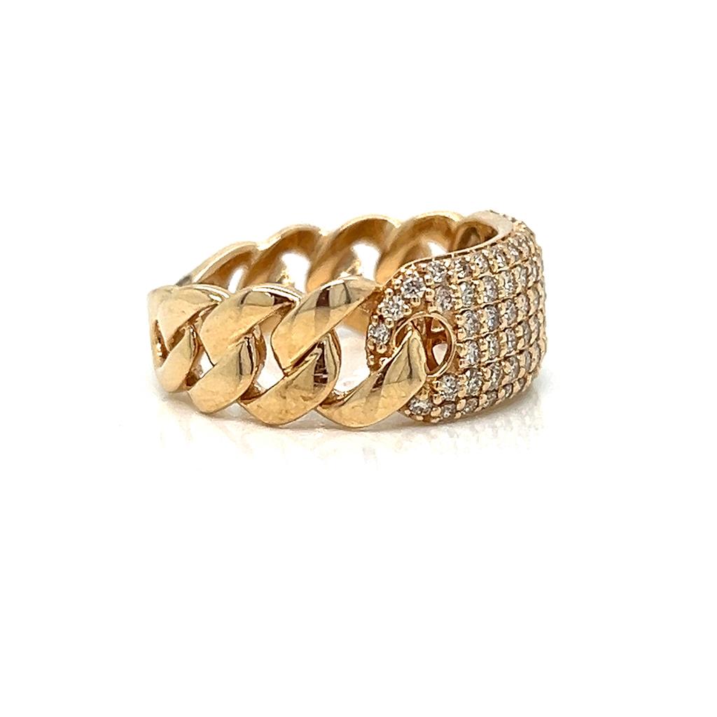 0.75 CTW Round Diamonds 14K Yellow Gold ID Link Ring